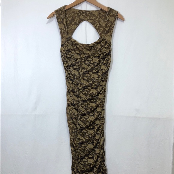 Free People Floral Rose Bodycon Ruched Dress S - Picture 2 of 4